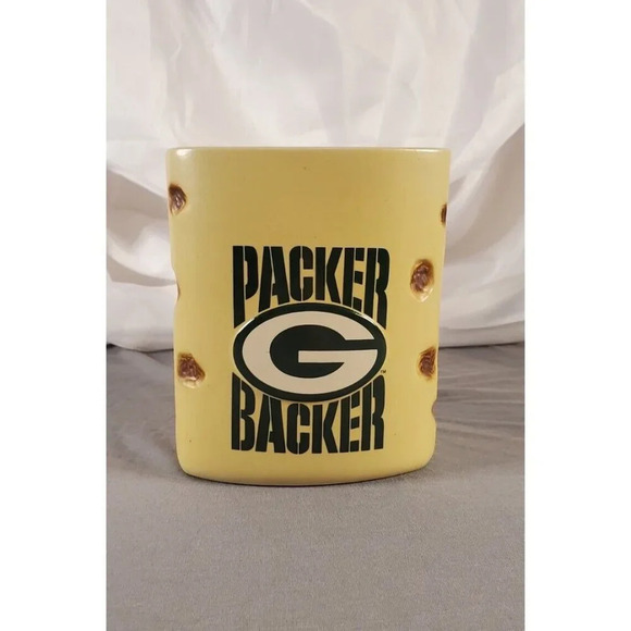 NFL Green Bay Packer Backer Cheese Wedge Shaped Large Beer Stein Coffee Mug 28oz - Picture 1 of 10